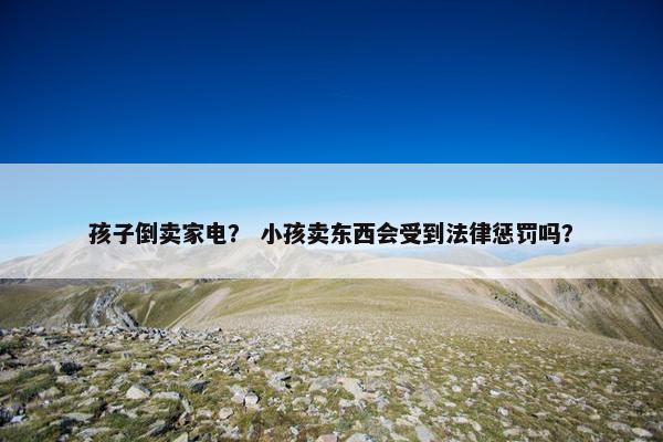 孩子倒卖家电？ 小孩卖东西会受到法律惩罚吗？