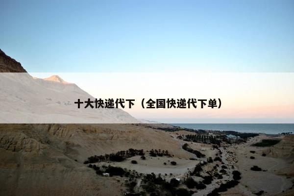 十大快递代下（全国快递代下单）