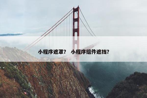 小程序遮罩？ 小程序组件遮挡？