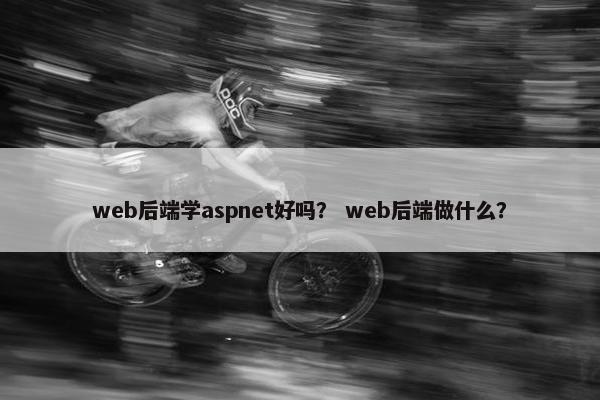 web后端学aspnet好吗？ web后端做什么？