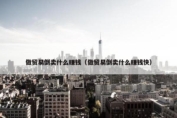 做贸易倒卖什么赚钱（做贸易倒卖什么赚钱快）