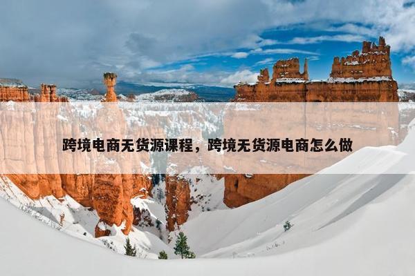 跨境电商无货源课程，跨境无货源电商怎么做