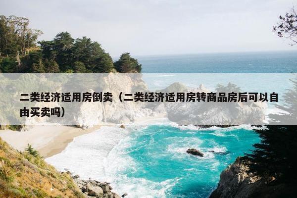 二类经济适用房倒卖（二类经济适用房转商品房后可以自由买卖吗）