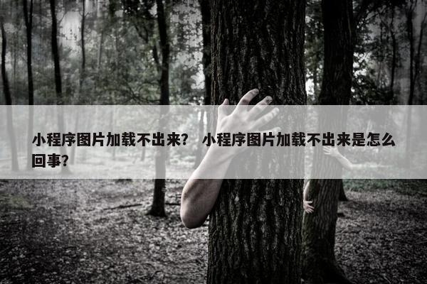 小程序图片加载不出来？ 小程序图片加载不出来是怎么回事？