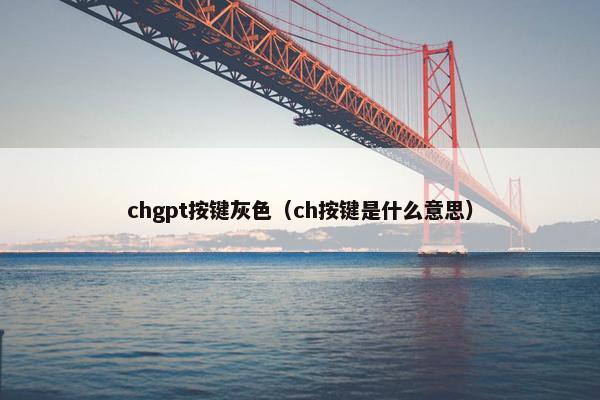 chgpt按键灰色（ch按键是什么意思）