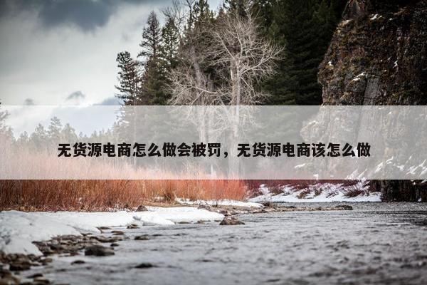 无货源电商怎么做会被罚，无货源电商该怎么做