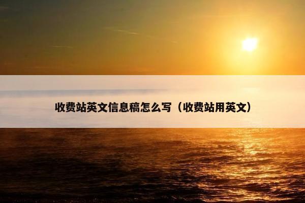 收费站英文信息稿怎么写（收费站用英文）