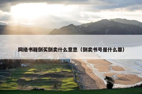 网络书籍倒买倒卖什么意思（倒卖书号是什么罪）