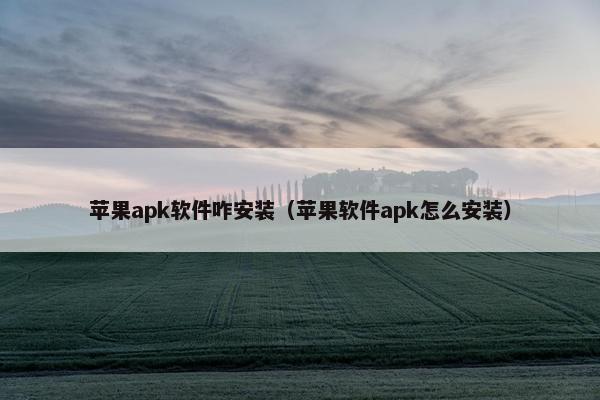 苹果apk软件咋安装（苹果软件apk怎么安装）