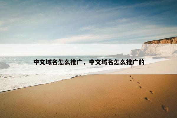 中文域名怎么推广，中文域名怎么推广的