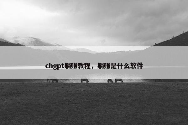 chgpt躺赚教程，躺赚是什么软件