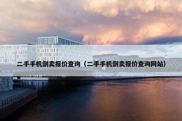 二手手机倒卖报价查询（二手手机倒卖报价查询网站）