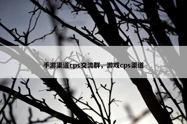 手游渠道cps交流群，游戏cps渠道
