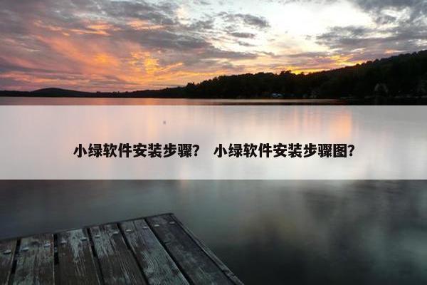 小绿软件安装步骤？ 小绿软件安装步骤图？