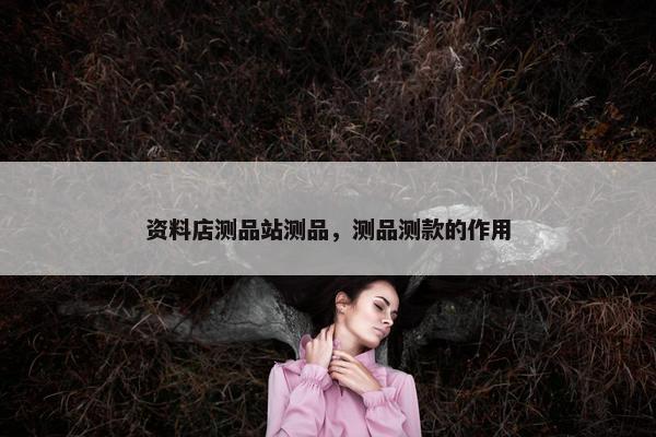 资料店测品站测品，测品测款的作用