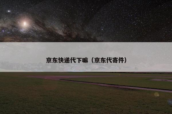 京东快递代下嘛（京东代寄件）