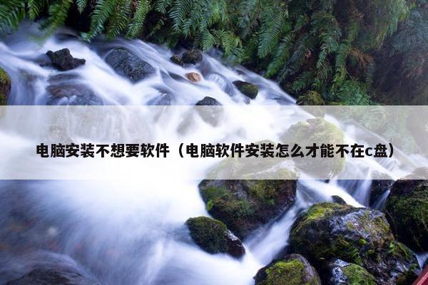 电脑安装不想要软件（电脑软件安装怎么才能不在c盘）
