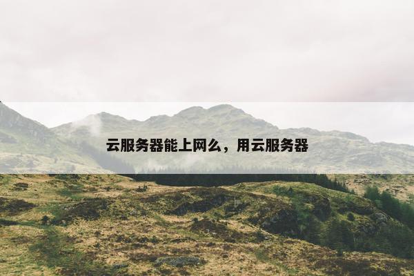 云服务器能上网么，用云服务器