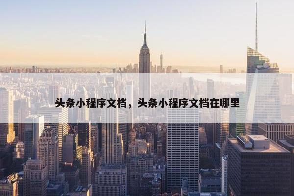 头条小程序文档，头条小程序文档在哪里