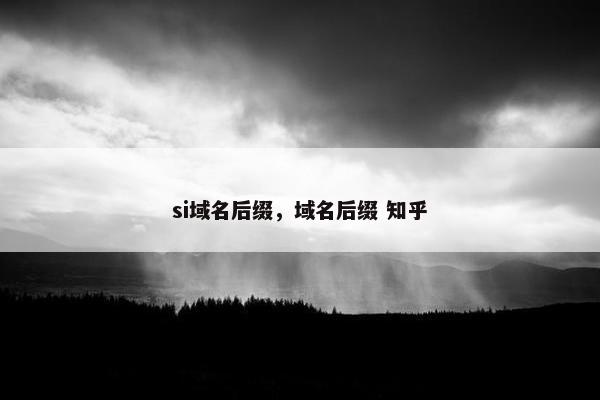 si域名后缀，域名后缀 知乎