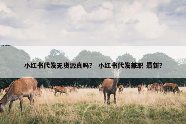 小红书代发无货源真吗？ 小红书代发兼职 最新？