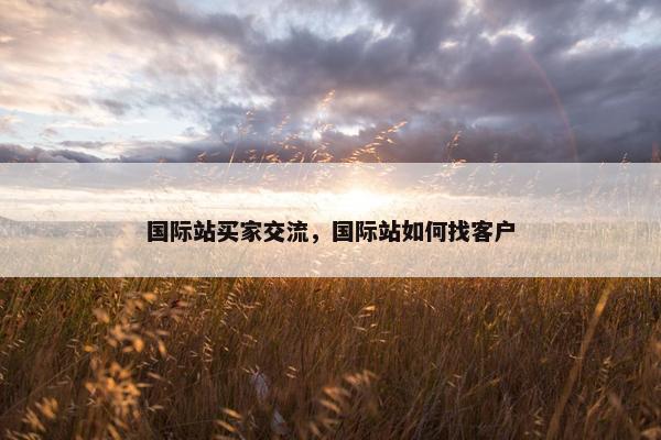 国际站买家交流，国际站如何找客户