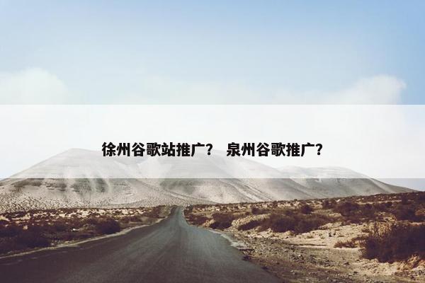 徐州谷歌站推广？ 泉州谷歌推广？