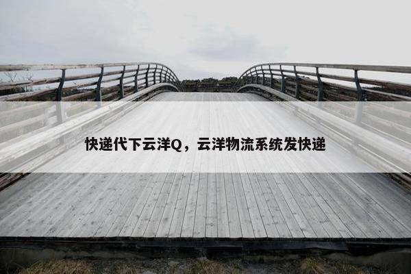 快递代下云洋Q，云洋物流系统发快递