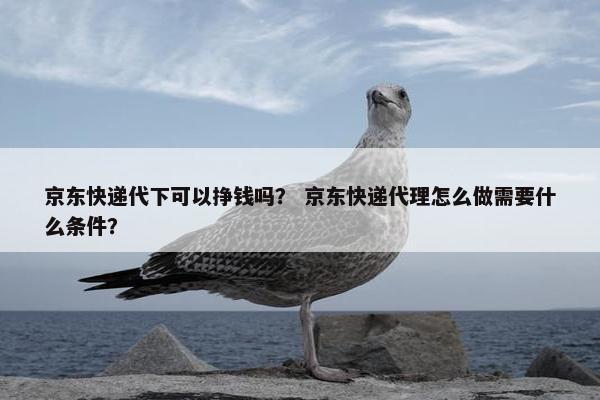 京东快递代下可以挣钱吗？ 京东快递代理怎么做需要什么条件？