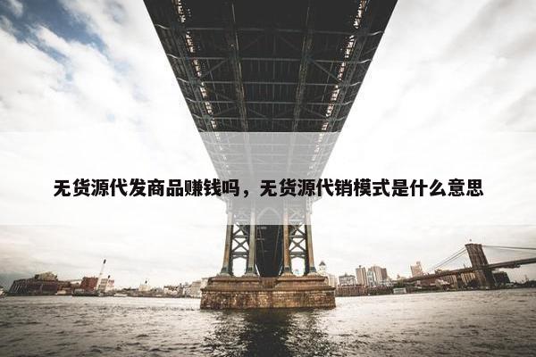 无货源代发商品赚钱吗，无货源代销模式是什么意思