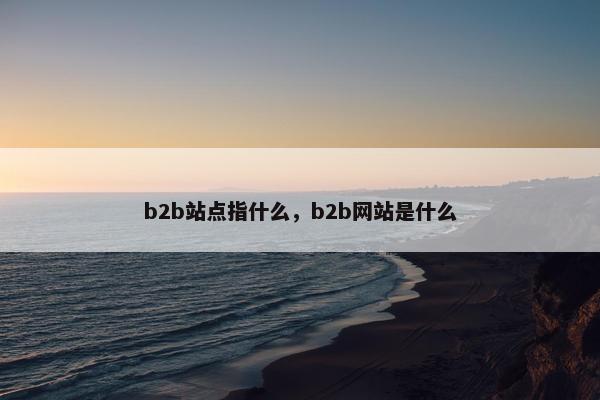 b2b站点指什么，b2b网站是什么