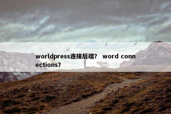worldpress连接后端？ word connections？