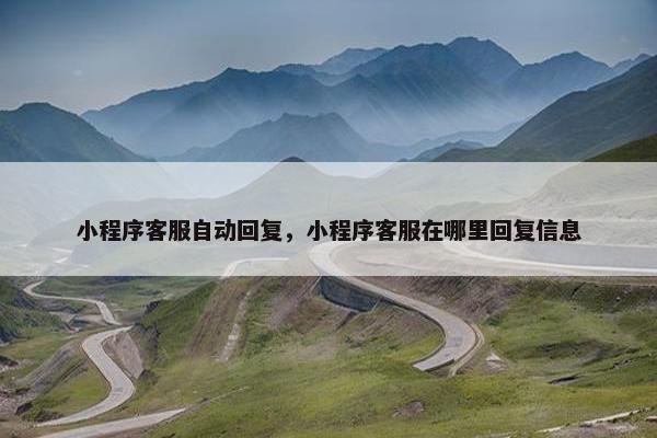 小程序客服自动回复，小程序客服在哪里回复信息