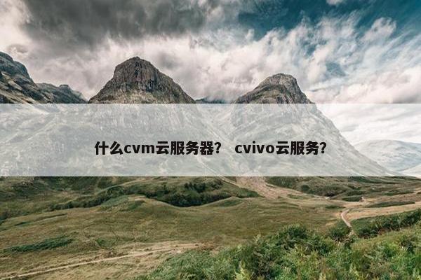 什么cvm云服务器？ cvivo云服务？