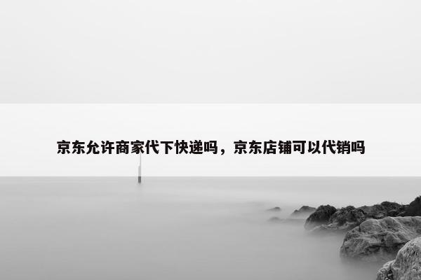 京东允许商家代下快递吗，京东店铺可以代销吗