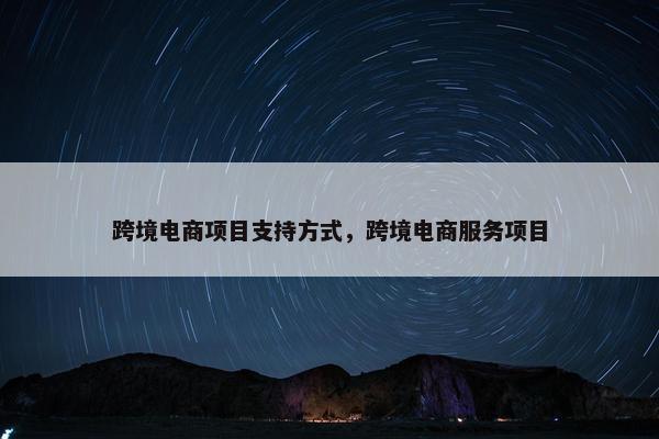 跨境电商项目支持方式，跨境电商服务项目