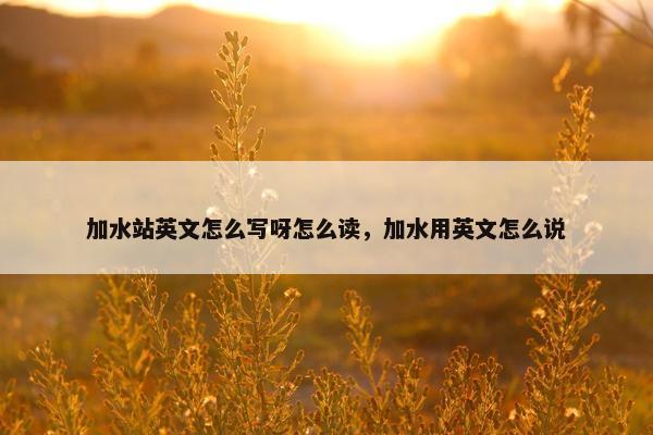 加水站英文怎么写呀怎么读，加水用英文怎么说