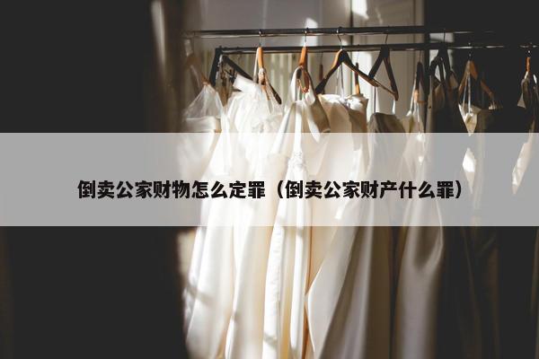 倒卖公家财物怎么定罪（倒卖公家财产什么罪）