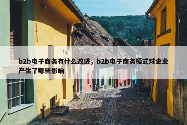 b2b电子商务有什么改进，b2b电子商务模式对企业产生了哪些影响