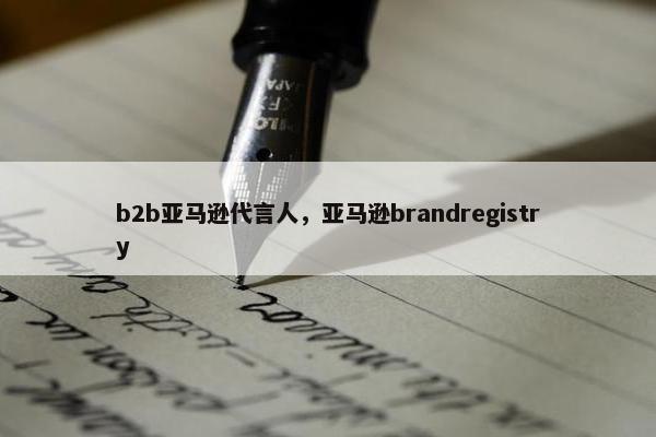 b2b亚马逊代言人，亚马逊brandregistry