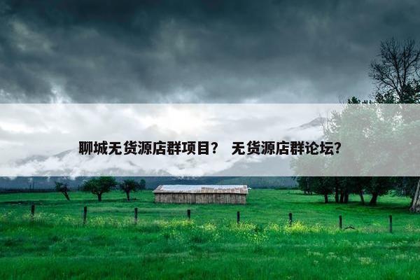 聊城无货源店群项目？ 无货源店群论坛？
