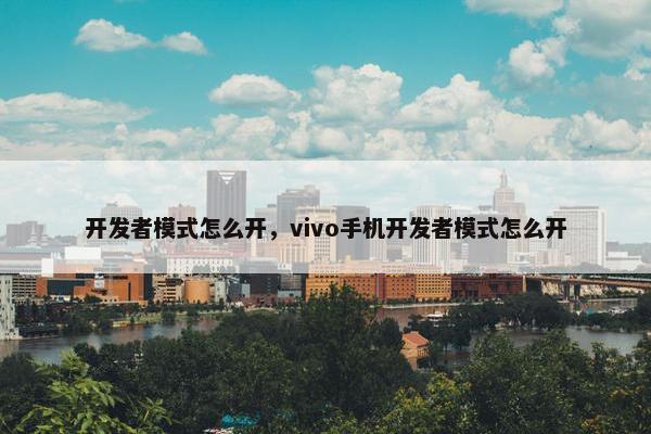 开发者模式怎么开，vivo手机开发者模式怎么开