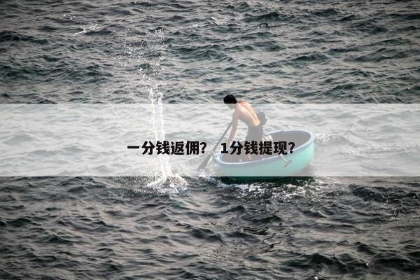 一分钱返佣？ 1分钱提现？