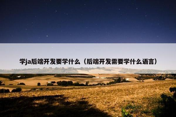 学ja后端开发要学什么（后端开发需要学什么语言）