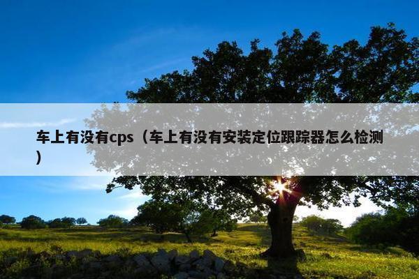 车上有没有cps（车上有没有安装定位跟踪器怎么检测）