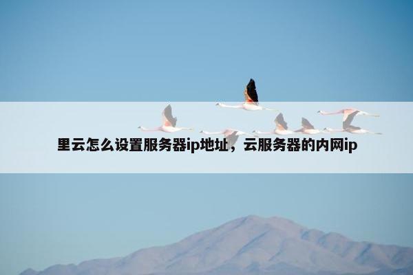 里云怎么设置服务器ip地址，云服务器的内网ip