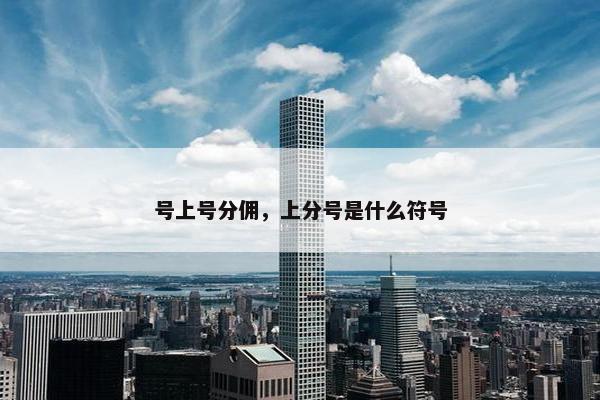 号上号分佣，上分号是什么符号