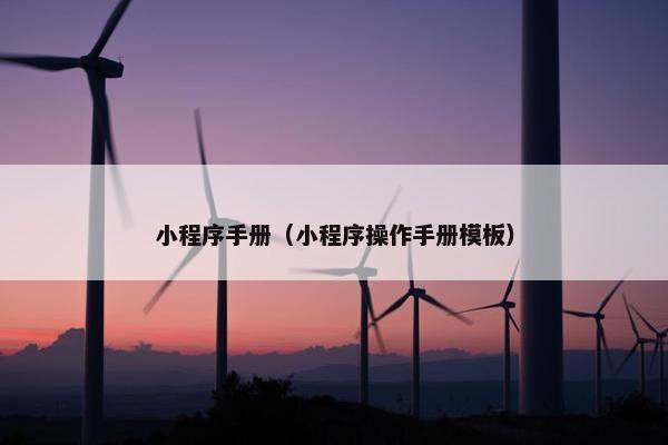 小程序手册（小程序操作手册模板）