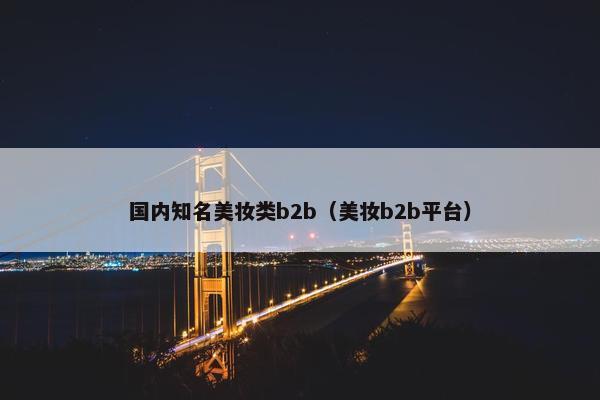 国内知名美妆类b2b（美妆b2b平台）