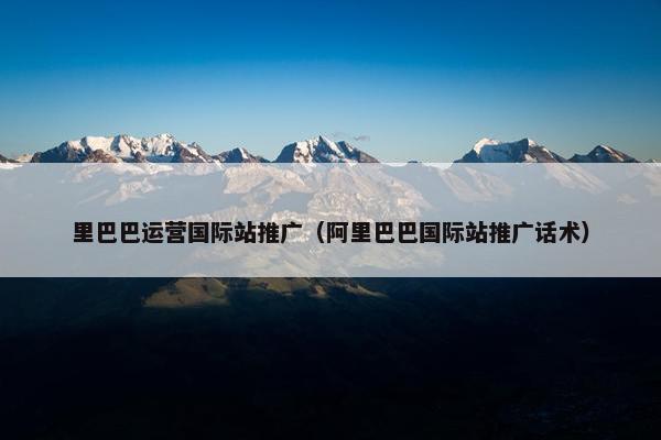 里巴巴运营国际站推广（阿里巴巴国际站推广话术）